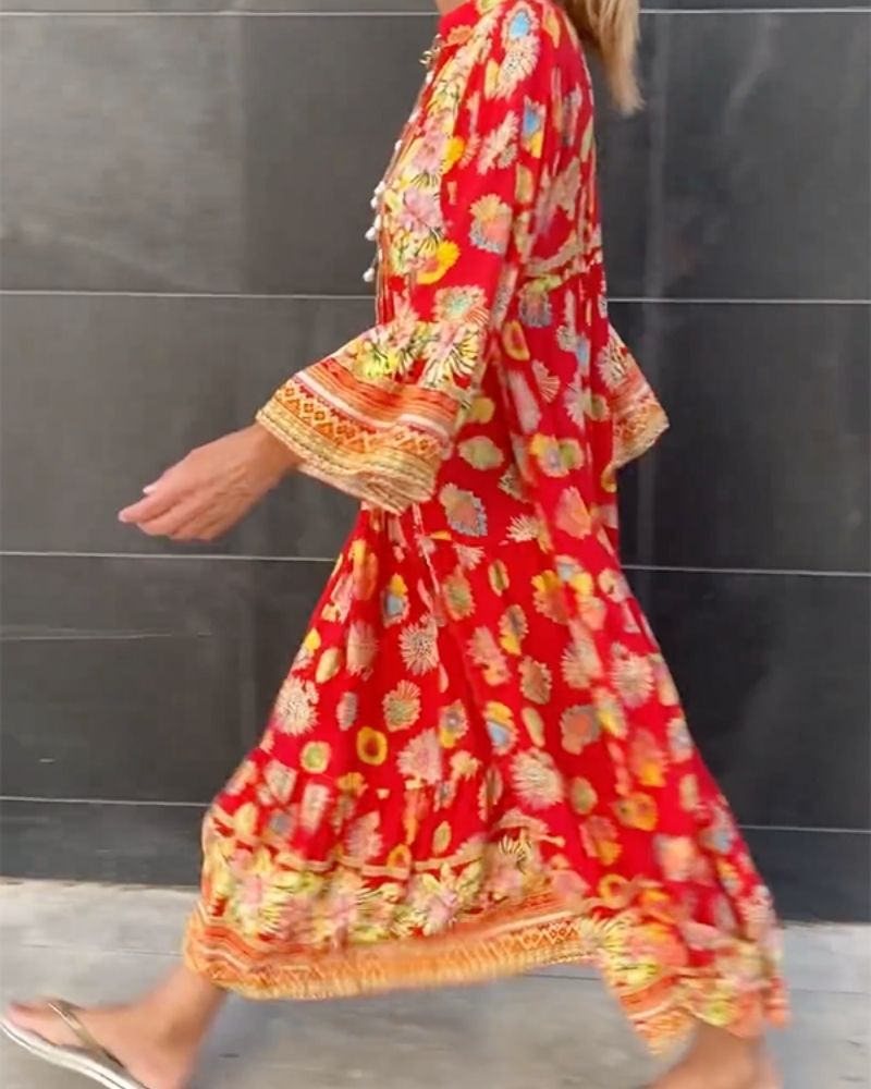 Andelia™ | Maxi jurk met print