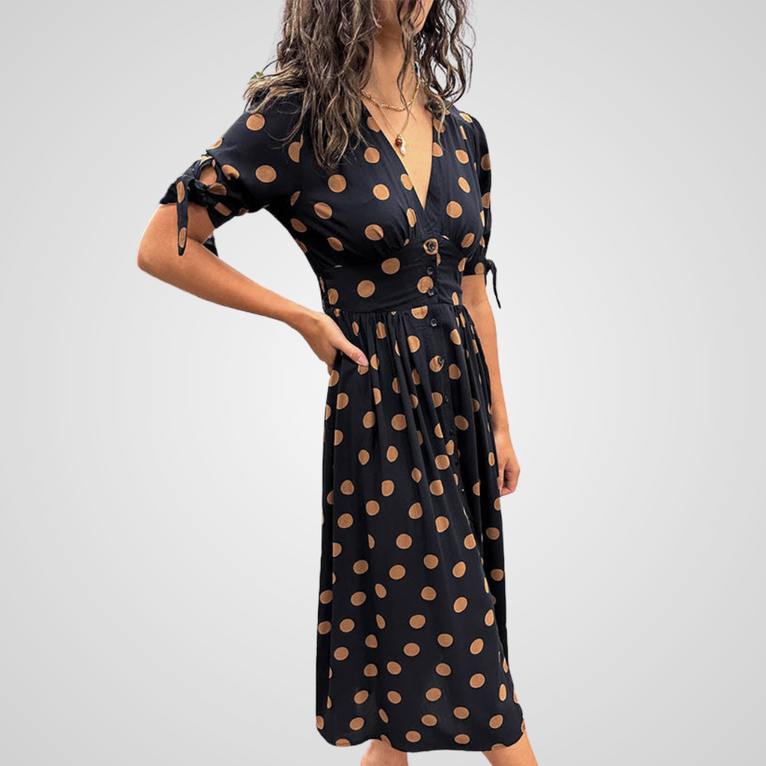 Annalise™ | Elegante jurk met stippen