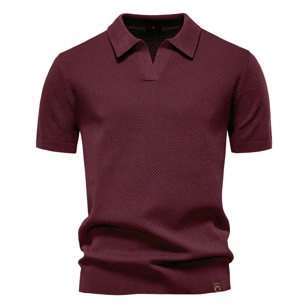 Men’s Textured Knit Polo Shirt