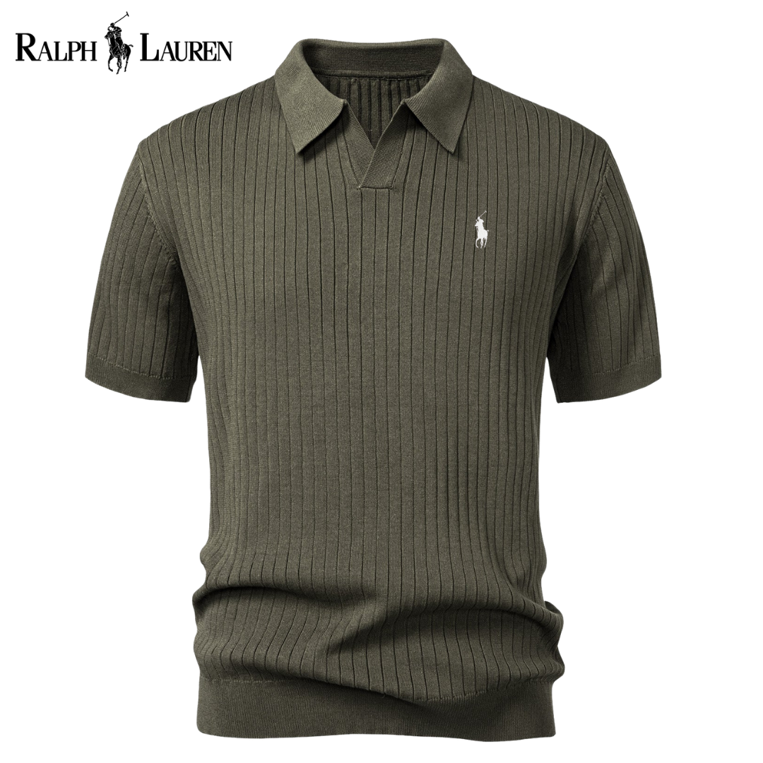 RL™ Stripe V Neck Knit Polo Shirt