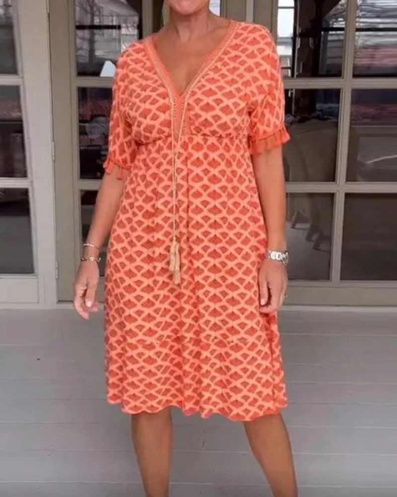 Arena™ | Jurk met V-hals en touwtjes