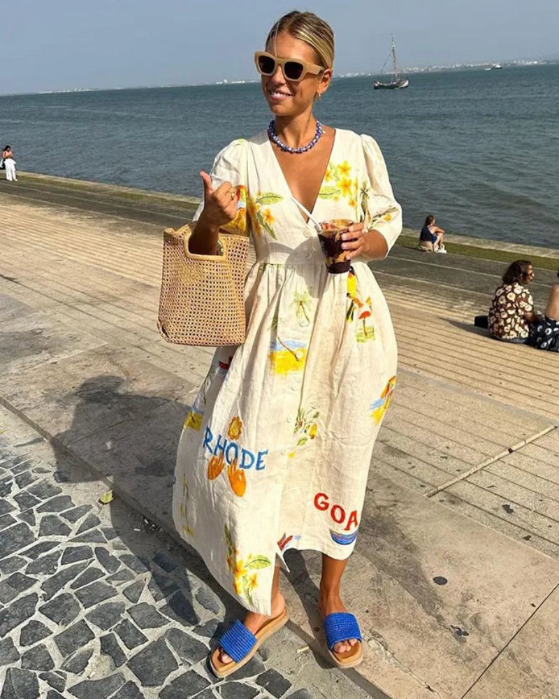 Anni™ | Linnen jurk