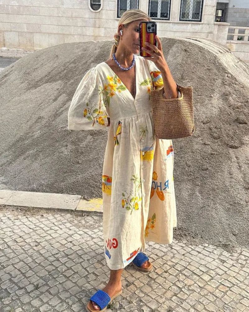 Anni™ | Linnen jurk