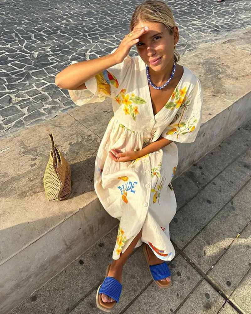 Anni™ | Linnen jurk