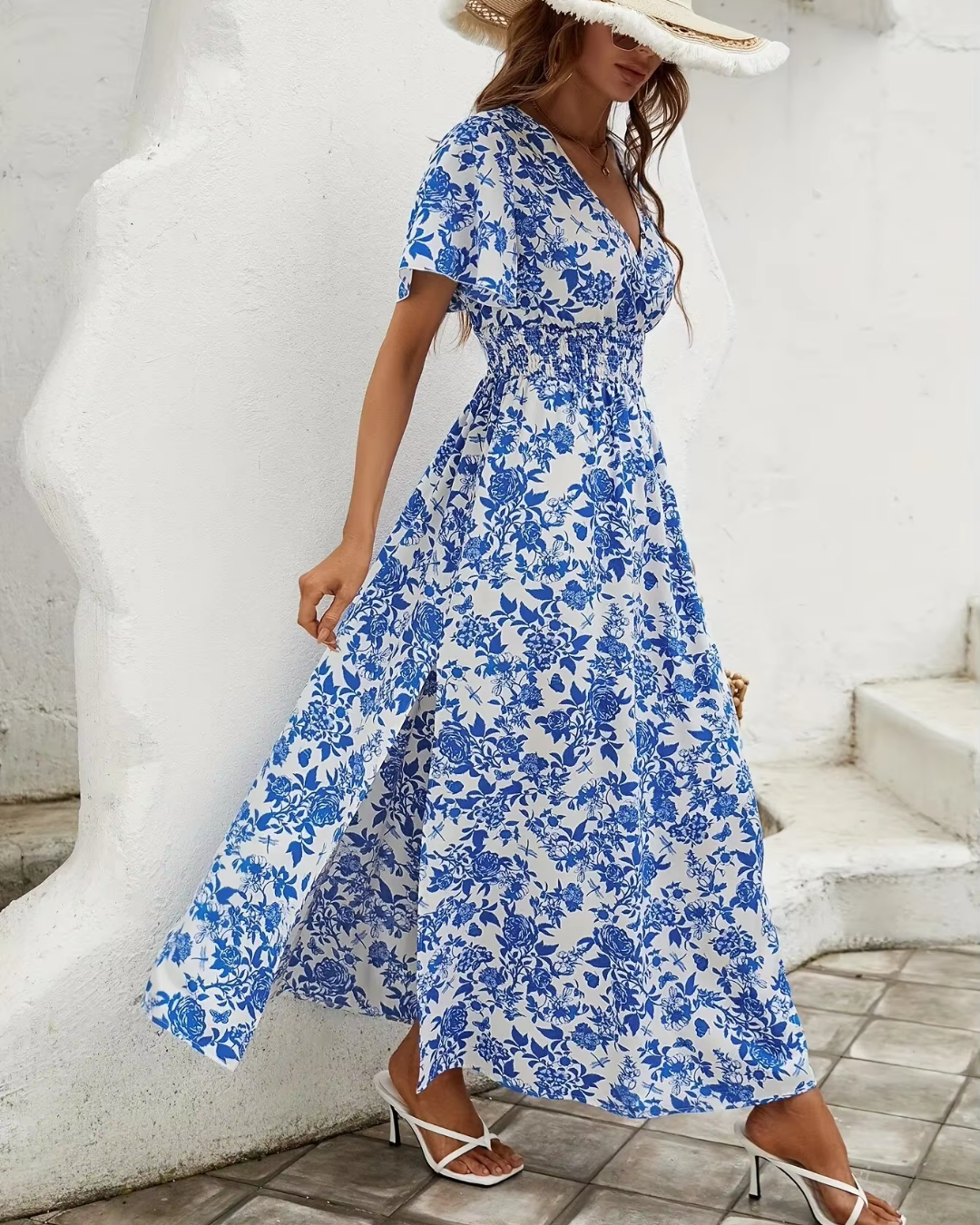 Blossom™ | Bloemen maxi jurk met split
