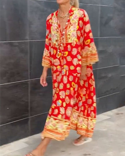 Andelia™ | Maxi jurk met print