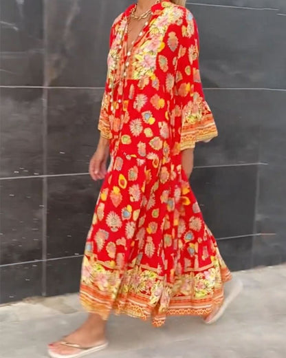 Andelia™ | Maxi jurk met print