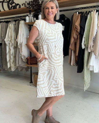 Nelia™ | Midi jurk met patroon