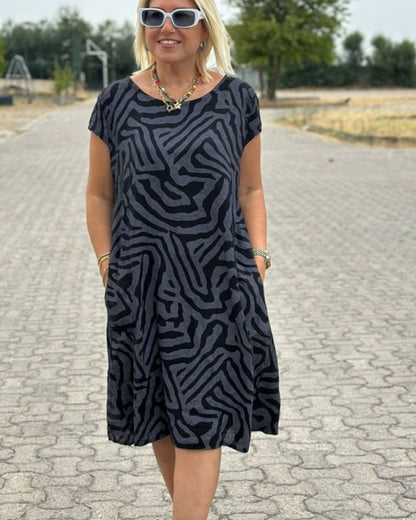 Nelia™ | Midi jurk met patroon