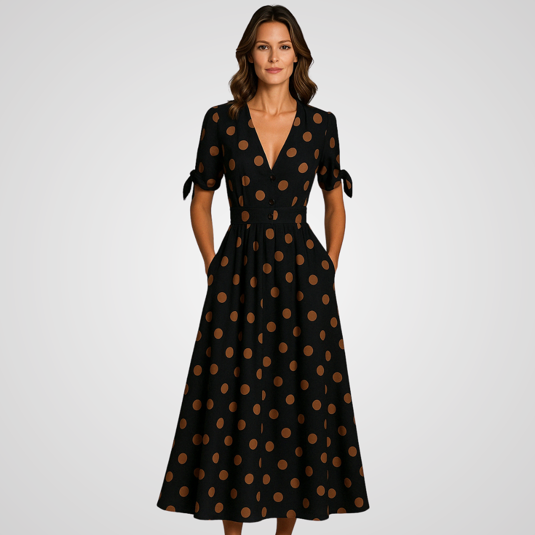 Annalise™ | Elegante jurk met stippen