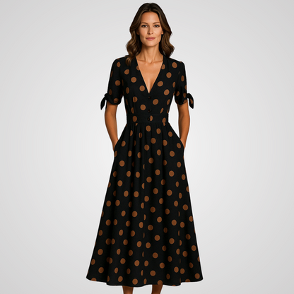 Annalise™ | Elegante jurk met stippen