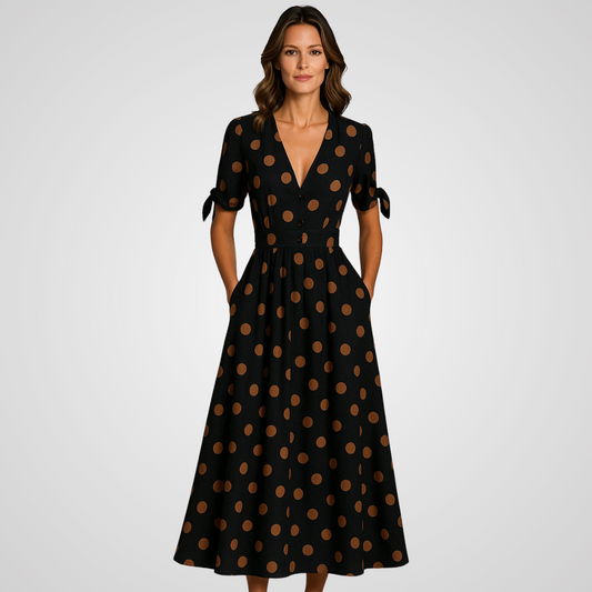 Annalise™ | Elegante jurk met stippen