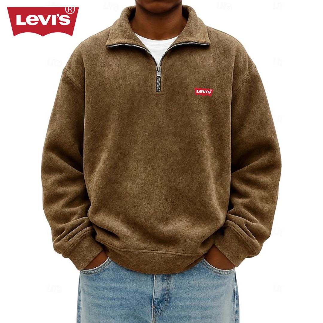 LV™ Men’s Zip Polo Pullover Sweatshirt