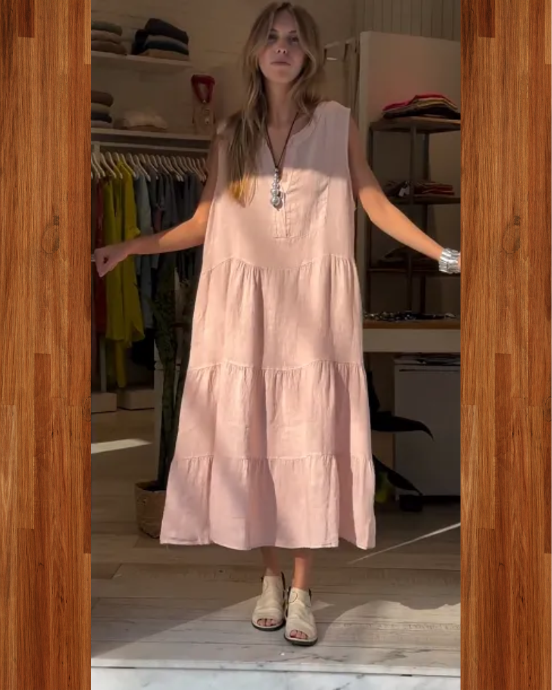 Aromea™ | Casual mouwloze linnen jurk