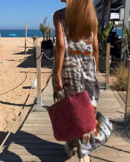 Soria™ | Mouwloze jurk met tie-dye print