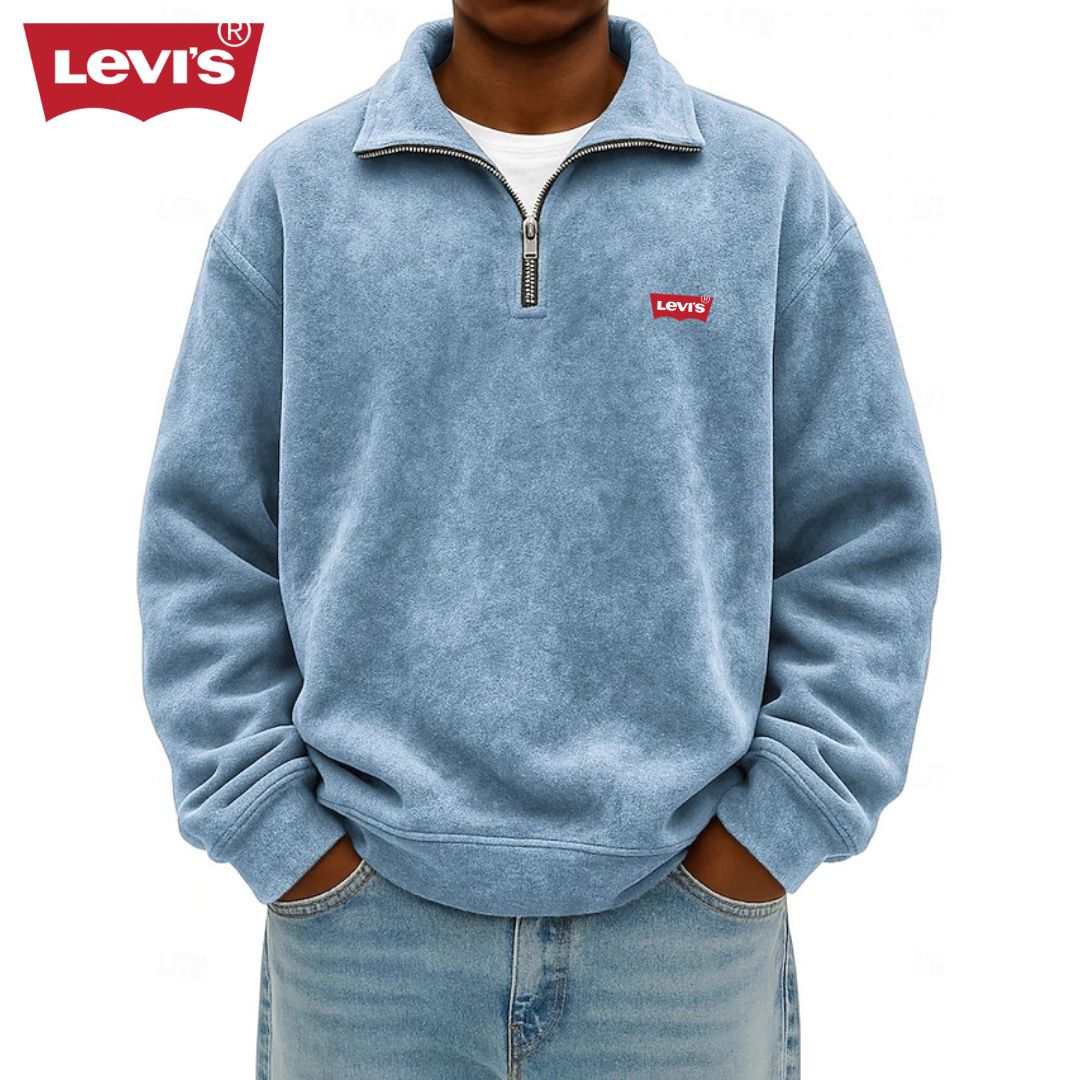 LV™ Men’s Zip Polo Pullover Sweatshirt