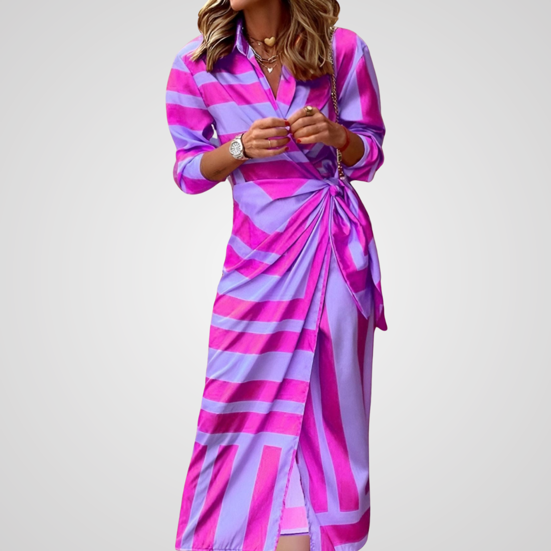 Lori™ | Getailleerde jurk met drie kart mouw