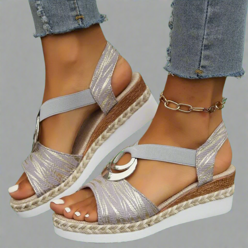 Dahlia™ | Handgemaakte wedge-sandalen van premium materiaal