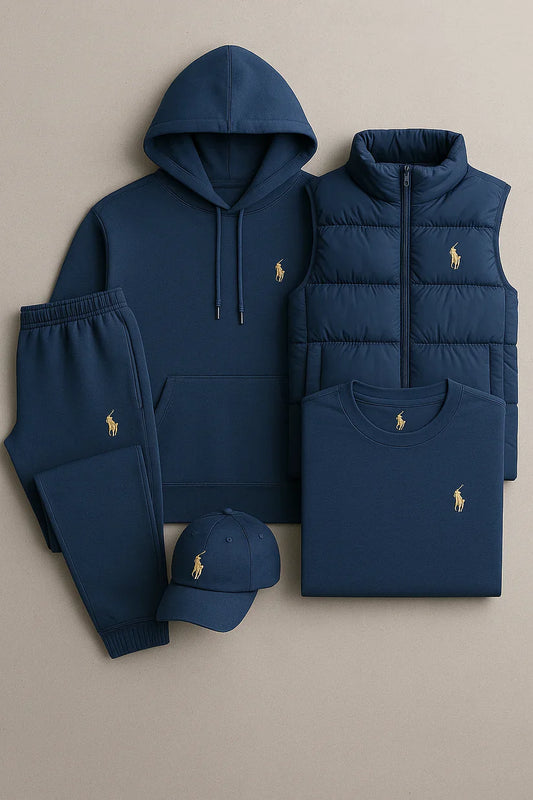 RL™ – Grey Essentials Coordinated Set (Hoodie, Joggers, Vest, T-Shirt)