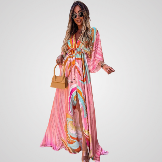 Isla™  | Stijlvolle maxi jurk met vlindermouw