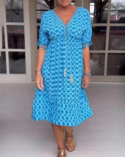 Aisha™ | Midi jurk met touwtjes