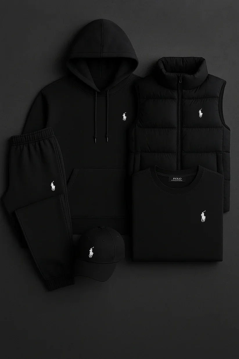 RL™ – Grey Essentials Coordinated Set (Hoodie, Joggers, Vest, T-Shirt)