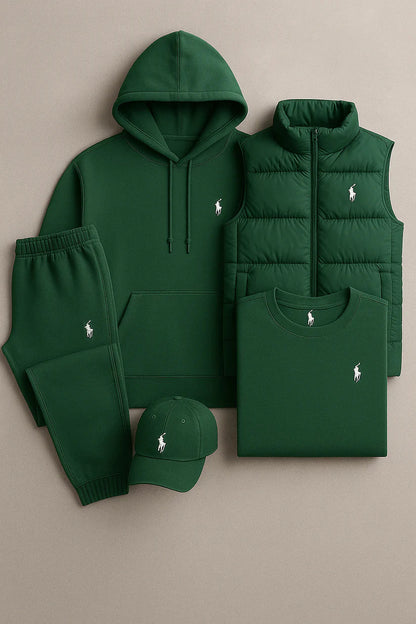 RL™ – Grey Essentials Coordinated Set (Hoodie, Joggers, Vest, T-Shirt)