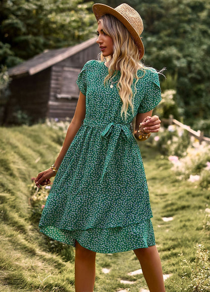 Liora™ | Boho midi-jurk met bloemen