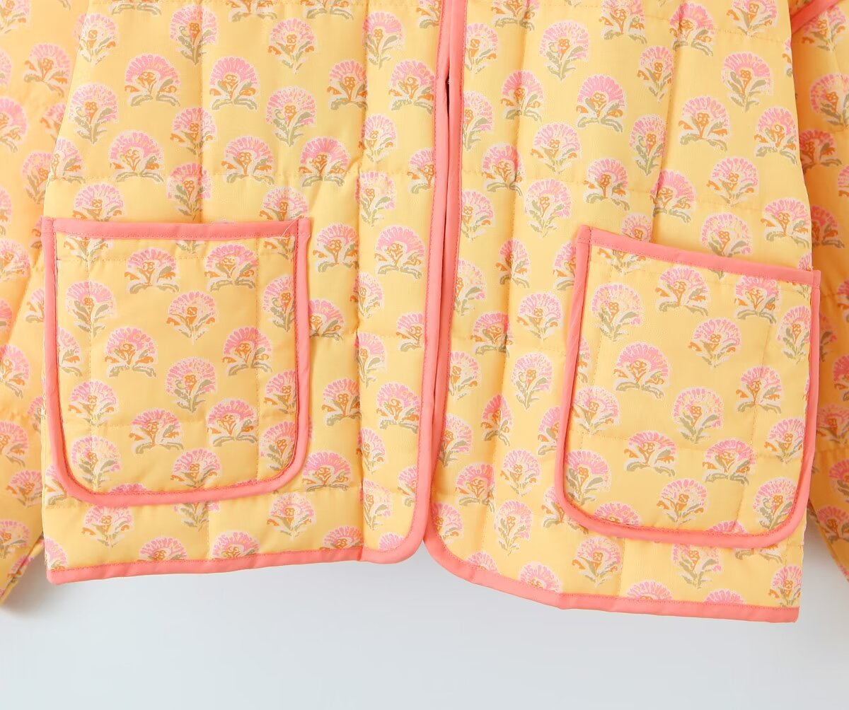 Simone™ | Jas met patchwork en bloemenprint