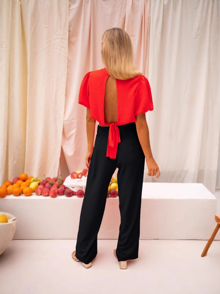 Lorena™ | Cropped blouse met opvallende flair