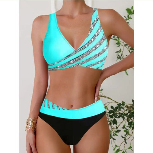 Zoë™ | Geprinte haltertop bikini