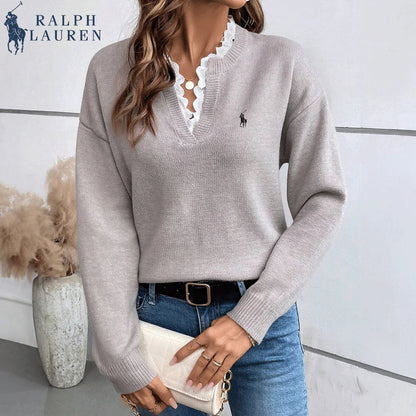 RL- V-Neck Knit Sweater