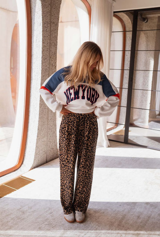Mira™ | Broek met leopardprint en urban comfort