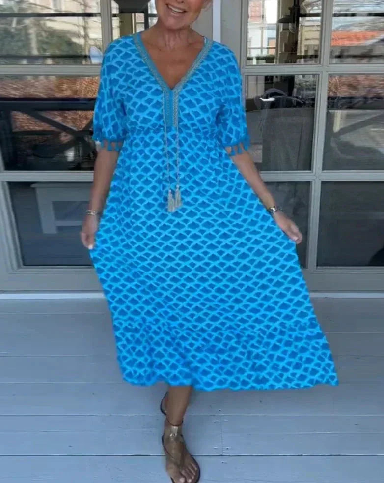 Aisha™ | Midi jurk met touwtjes