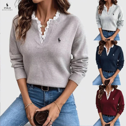 RL- V-Neck Knit Sweater