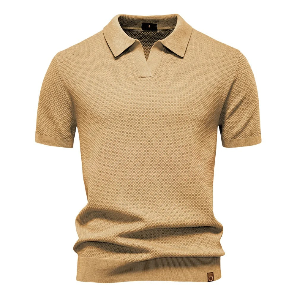 Men’s Textured Knit Polo Shirt