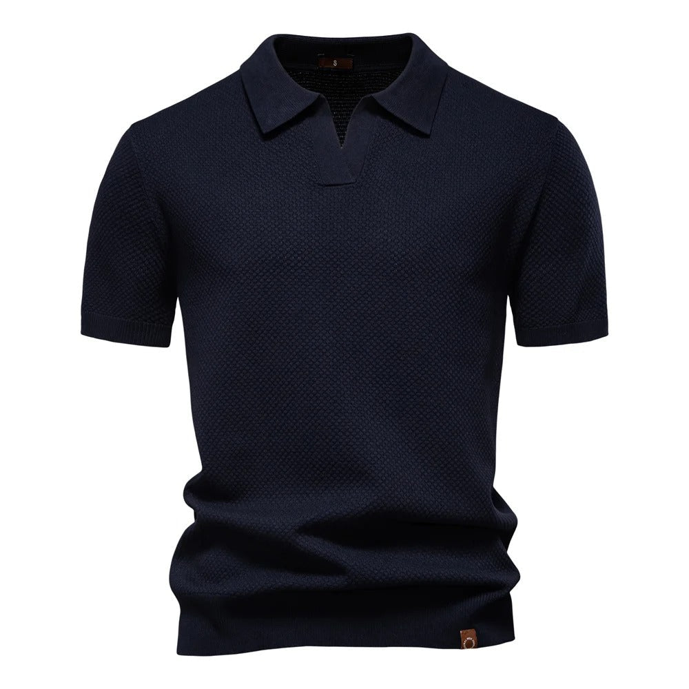 Men’s Textured Knit Polo Shirt