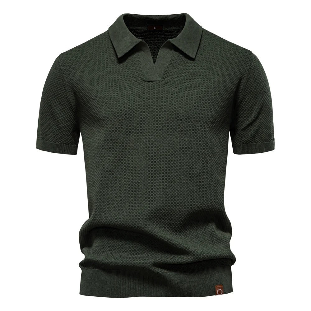 Men’s Textured Knit Polo Shirt
