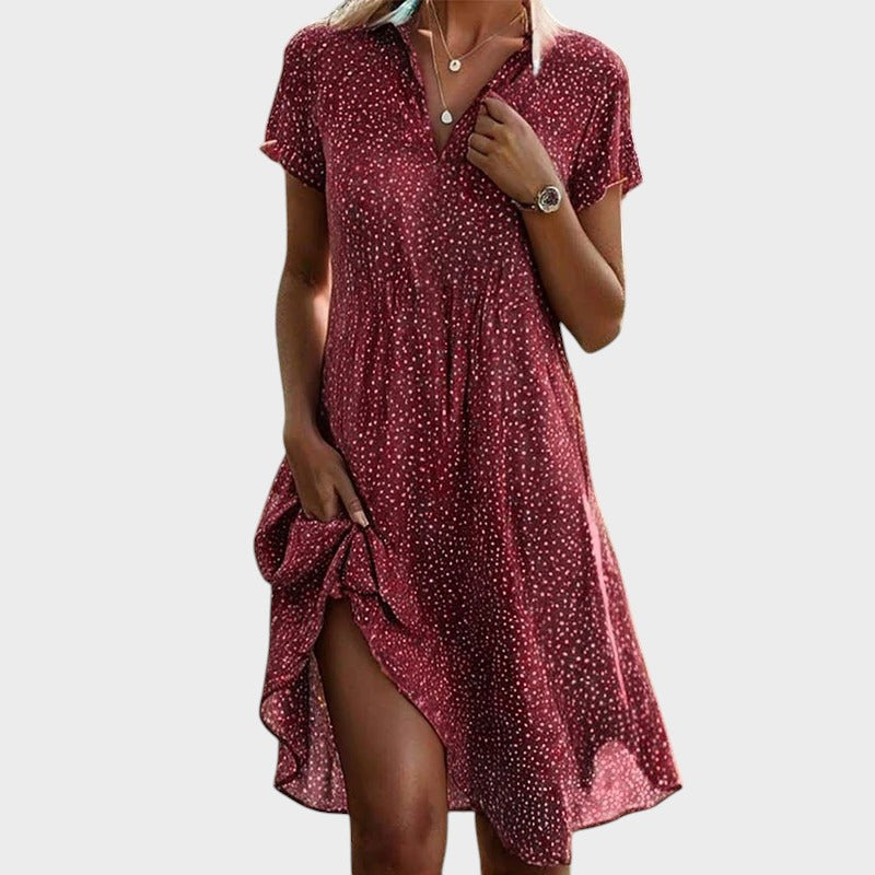 Martina™ | Midi jurk met stipjes